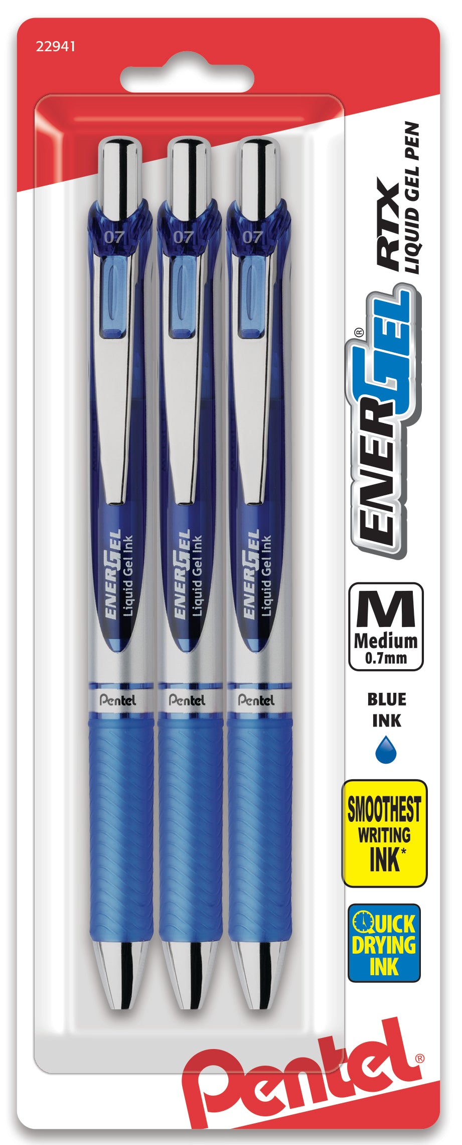 Pentel Energel RTX Liquid Gel Ink Pens 0.7 MM 10 Pack Black Ink