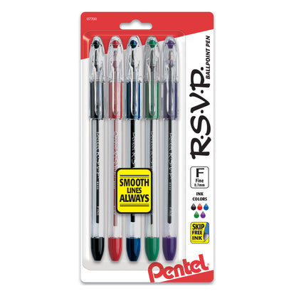 R.S.V.P.® Ballpoint Pens, 5 Pack Assorted Colors