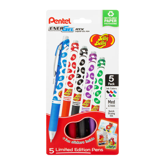 EnerGel x Jelly Belly (0.7mm) Assorted 5-Pk Liquid Gel Pens