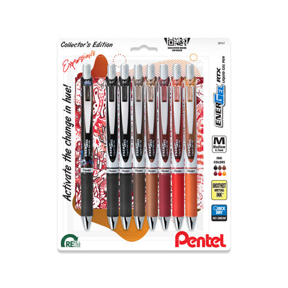 EnerGel Expressions (0.7mm) Medium Line, Assorted Ink, 8-Packs