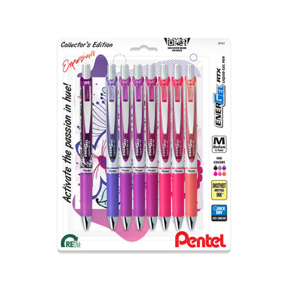 EnerGel Expressions (0.7mm) Medium Line, Assorted Ink, 8-Packs