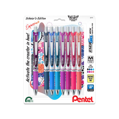 EnerGel Expressions (0.7mm) Medium Line, Assorted Ink, 8-Packs