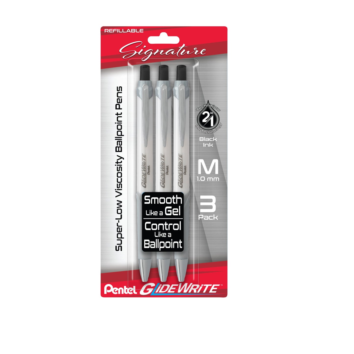 GlideWrite Signature Ballpoint Pen 3-pk