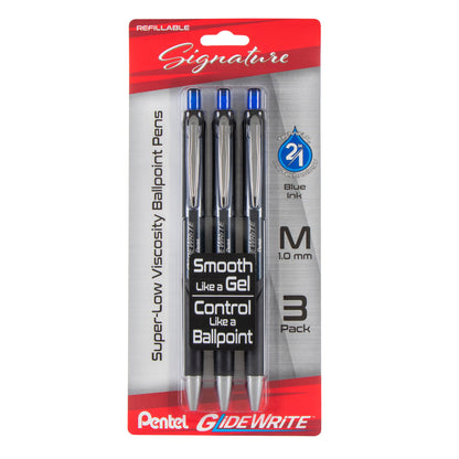 GlideWrite Signature Ballpoint Pen 3-pk