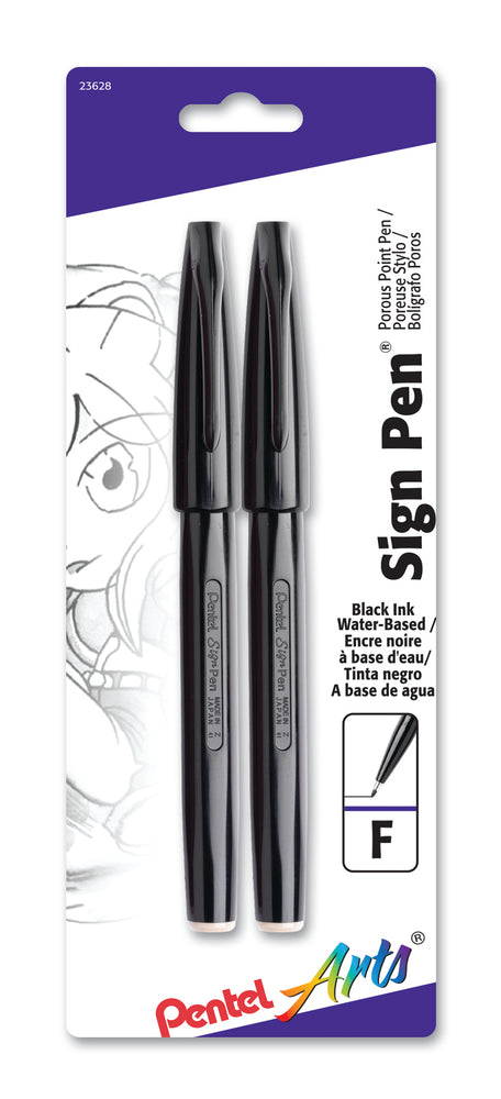 Sign Pen, Fine Point Color Markers, Assorted, Pack of 12 - PENS52012, Pentel Of America