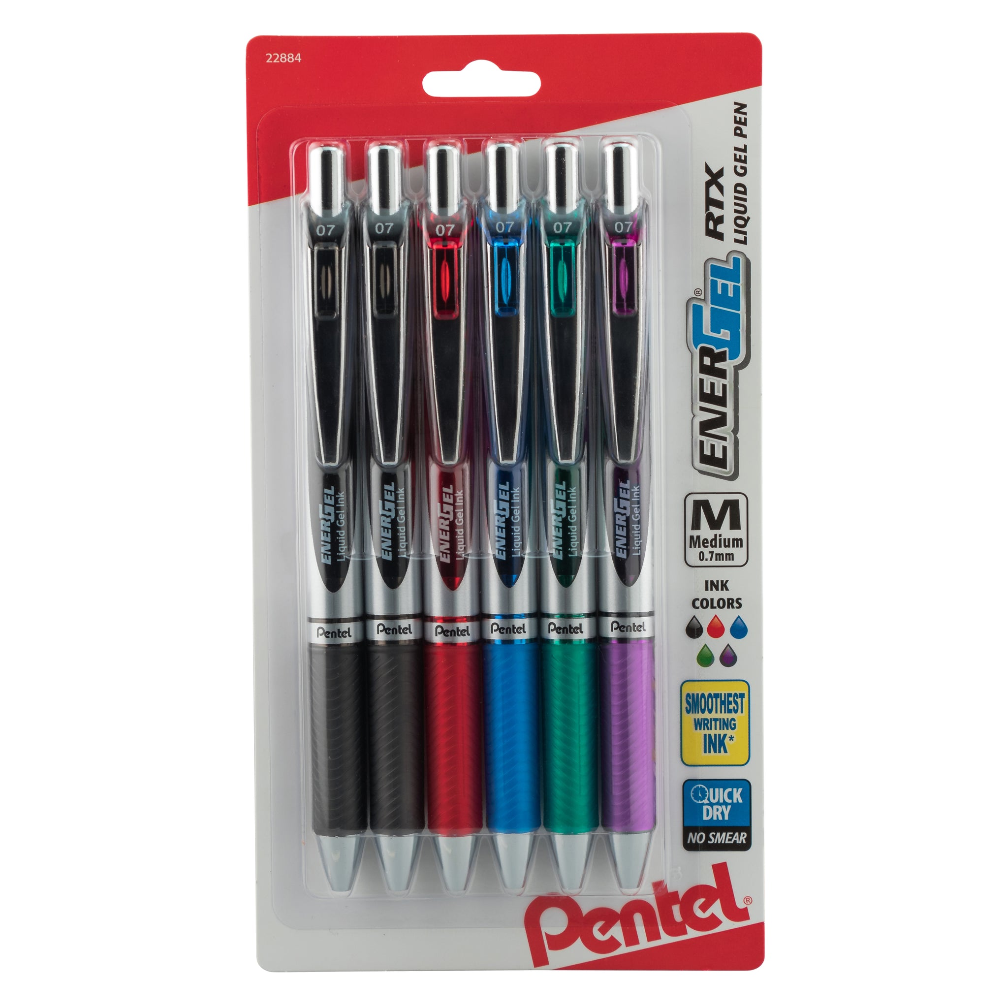 EnerGel RTX Refillable Liquid Gel Pens - Assorted Colors 6-pk – Pentel ...