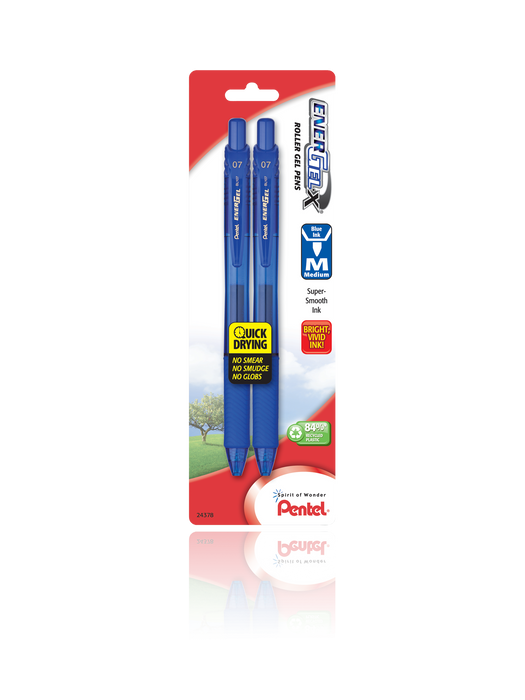 EnerGel-X Liquid Gel Pen Medium Line, Metal Tip, 3 pack