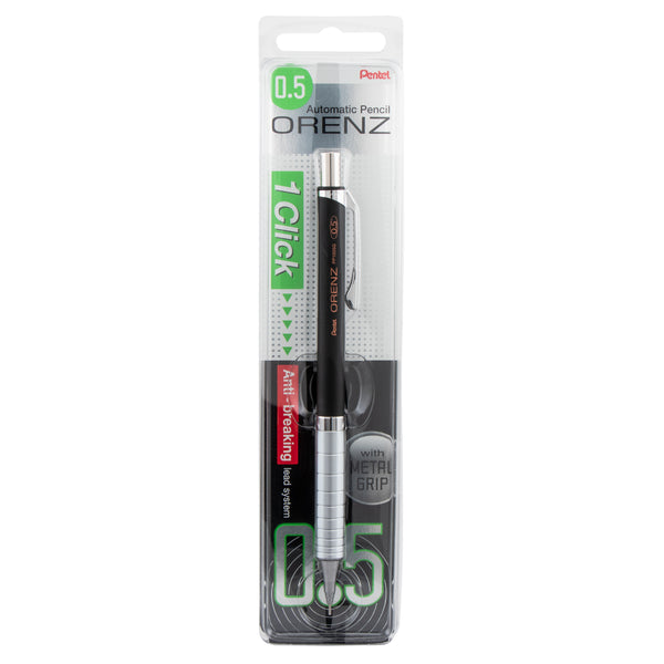 Pentel Arts Orenz Deluxe 1-Click Drafting Pencil, (0.5mm) Fine line, Black  Barrel