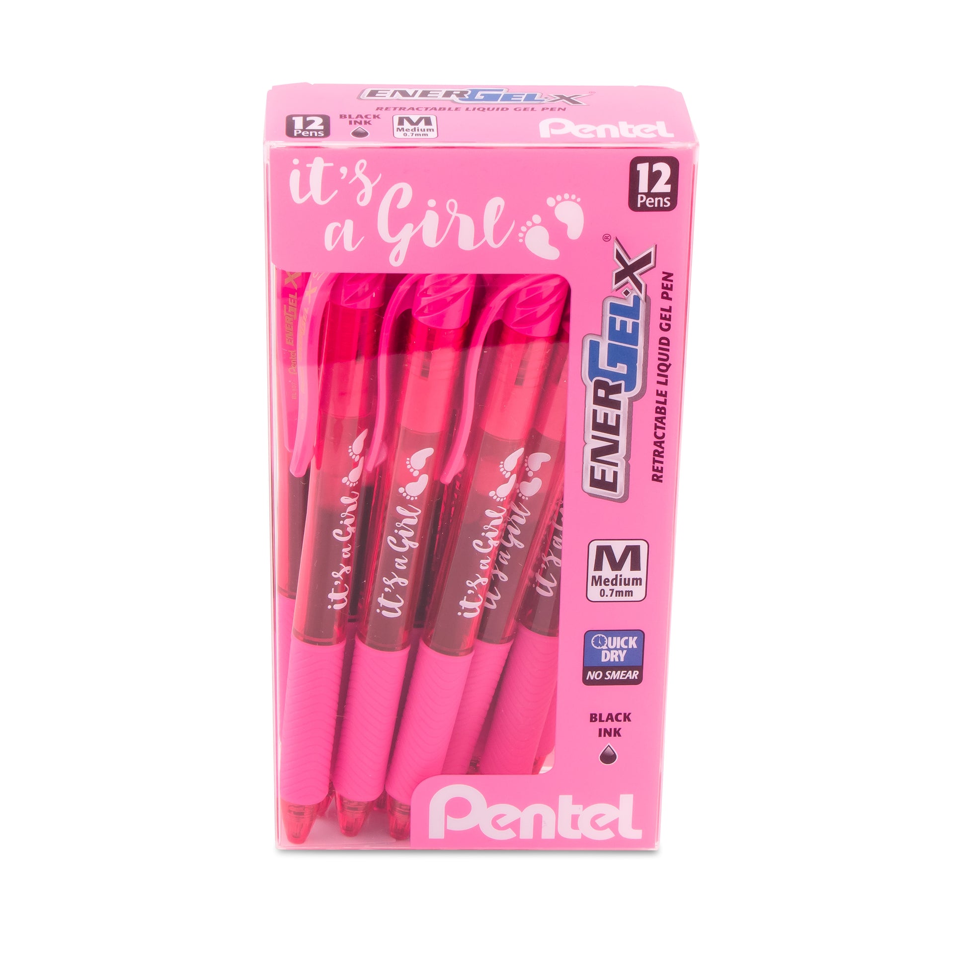 Pentel EnerGel-X Retractable Gel Pen, 0.7 mm Metal Tip, Violet Ink/Barrel,  Dozen (BL107V)