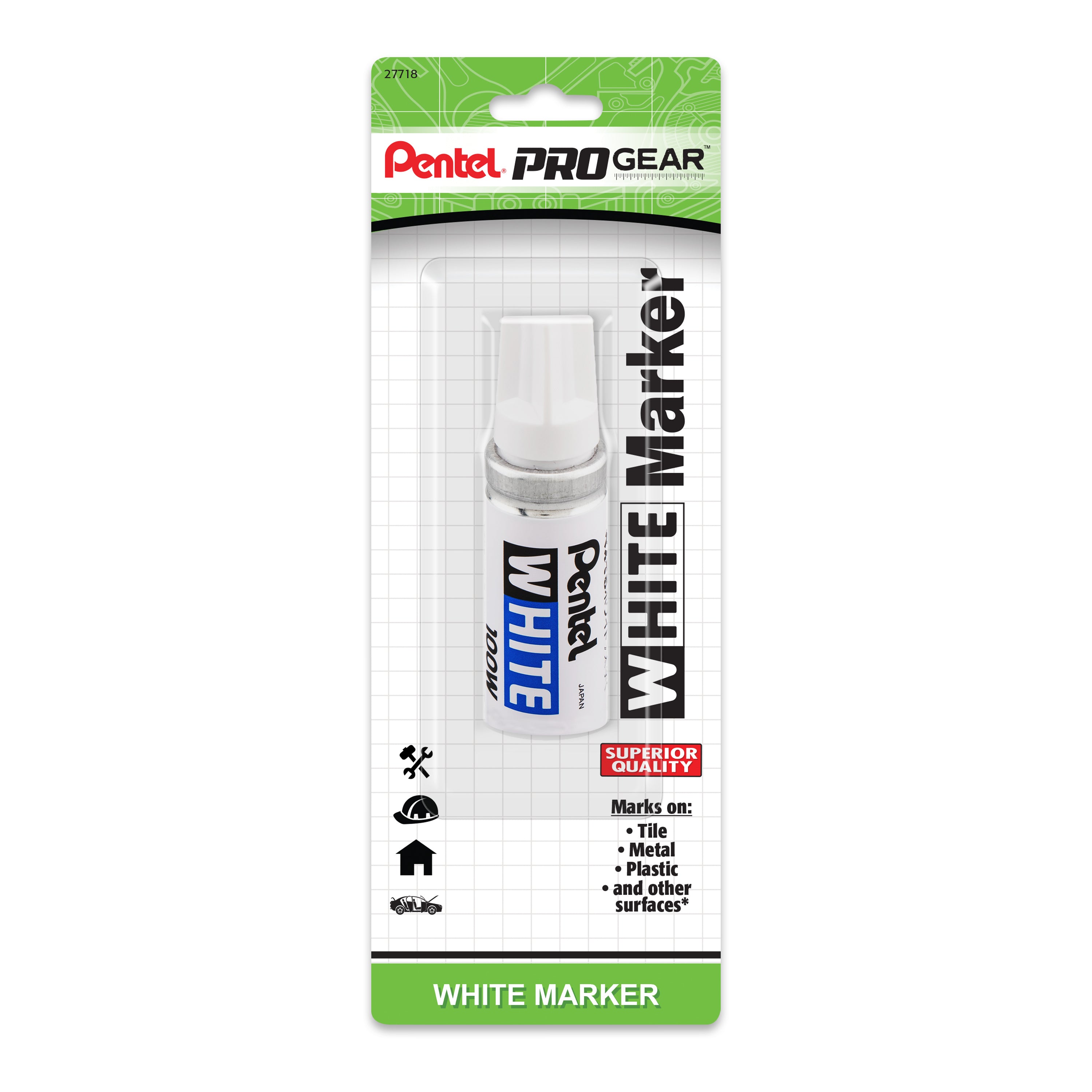 Pentel WHITE Markers 100W-S, Fine Tip