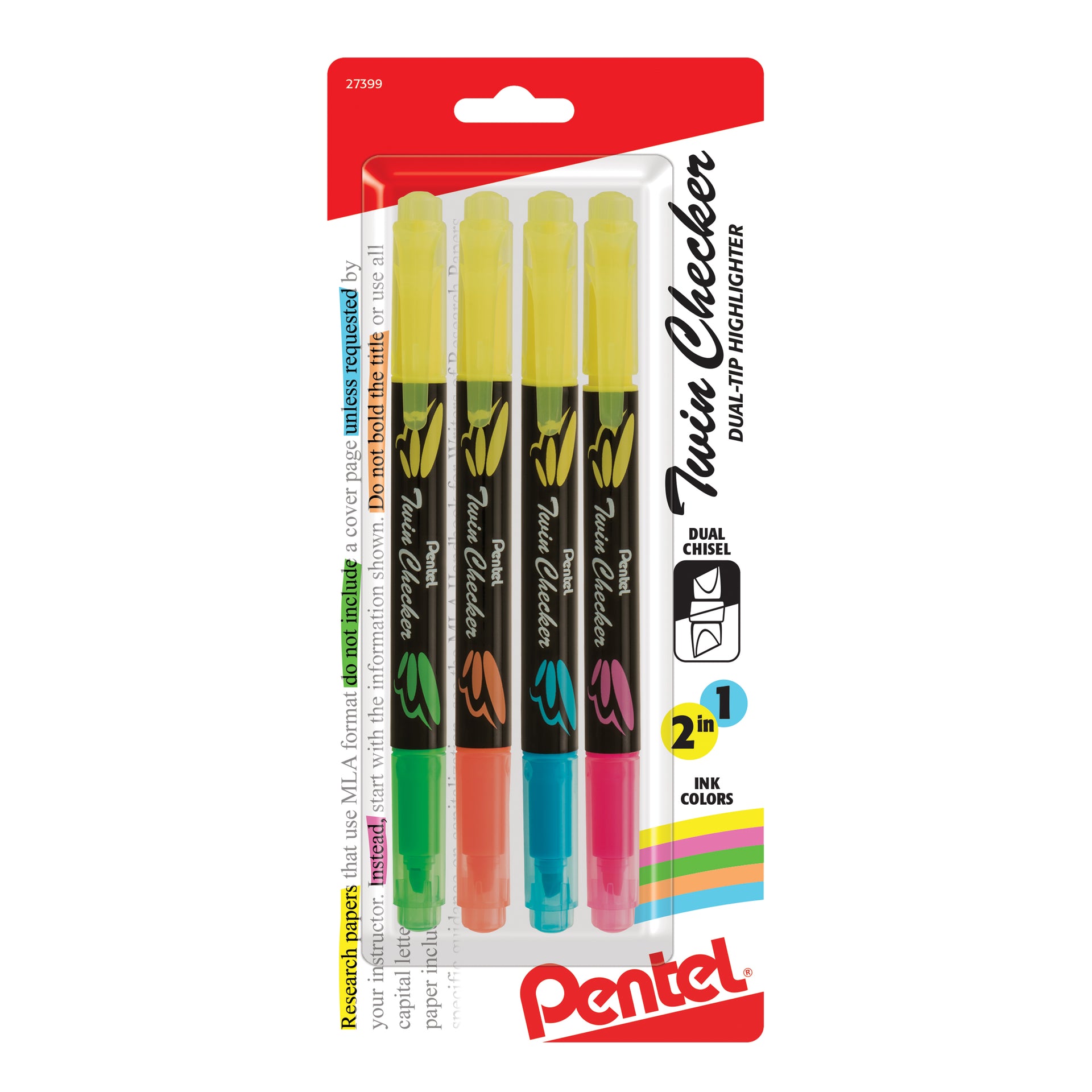 PENTEL All-in-One 8 Multi Color Highlighter Pen (PH158) * TOP