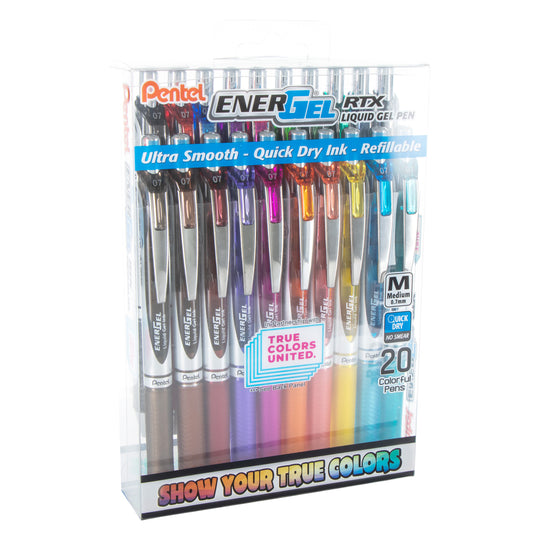 EnerGel RTX Liquid Gel Pens - TCU 20 Colors Box