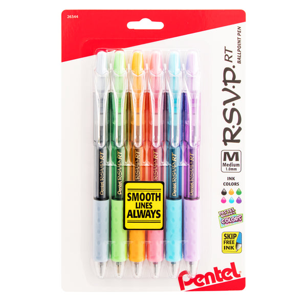 Pentel R.S.V.P. Colors Ballpoint Pen, Assorted - 8 count