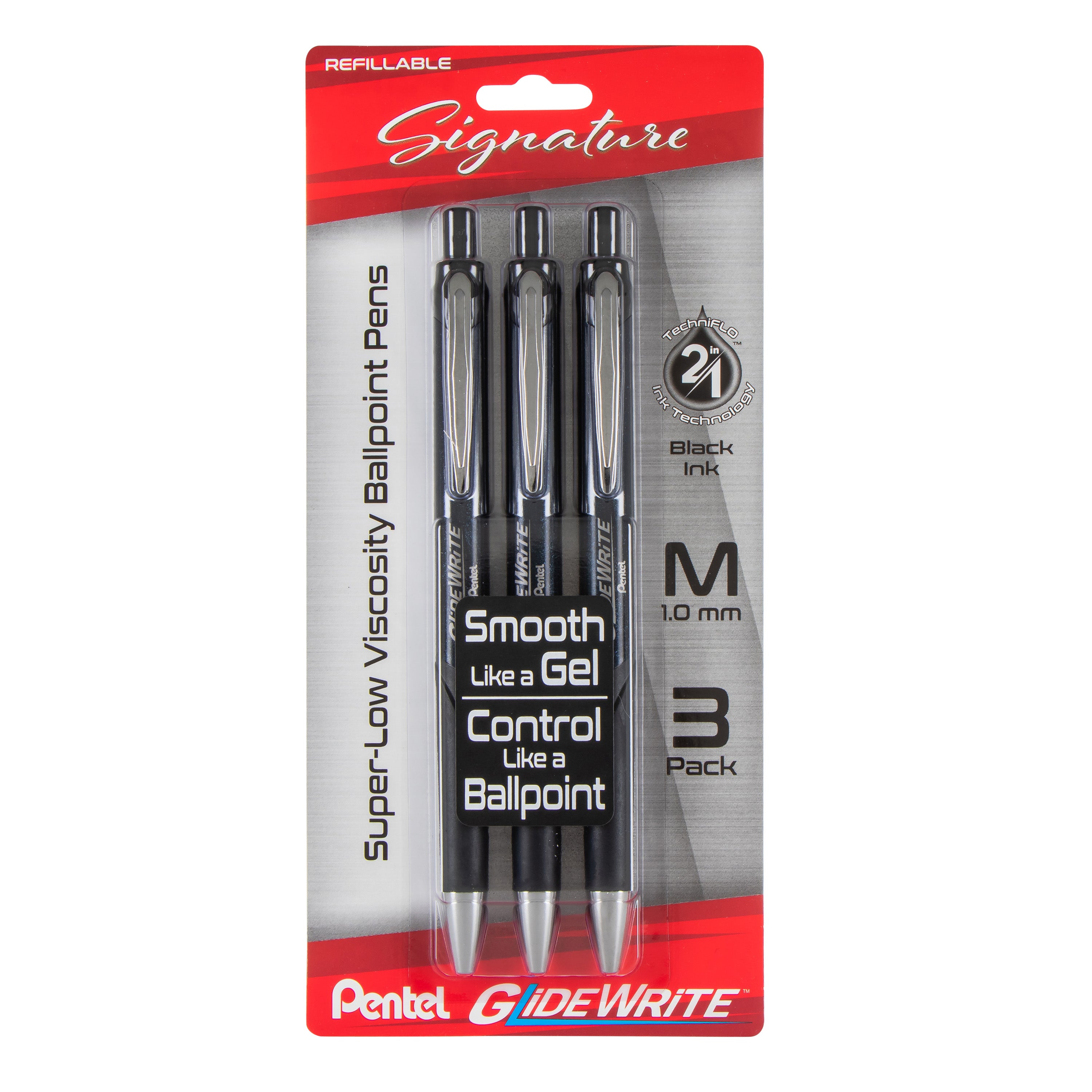 GlideWrite Signature Ballpoint Pen 3-pk – Pentel of America, Ltd.