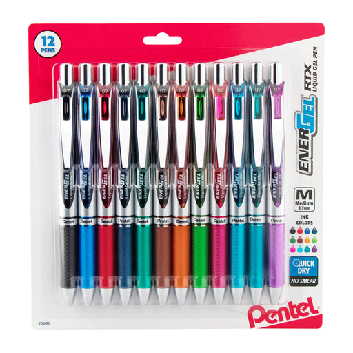 Pentel Arts Sign Pens with Brush Tip 12/Pkg Assorted Colors